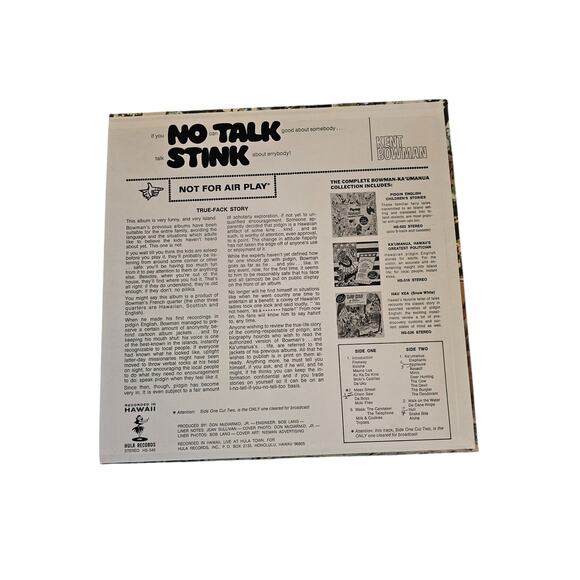 Rare 1970s Kent Bowman *No Talk Stink* Comedy LP Album Vinyl Hawaii Hula Records - Picture 2 of 3